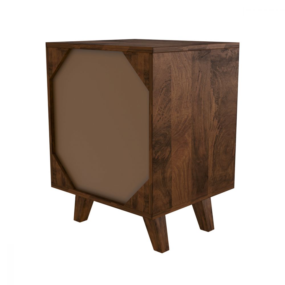 comprar mesita de noche de madera oscura