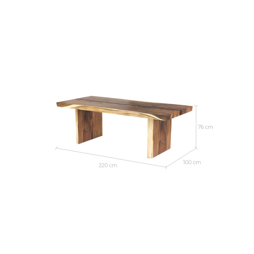 acheter table en bois de suar 220 cm 8 personnes tanah