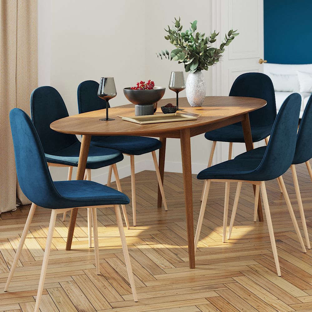 acheter table oval bois clair naturel