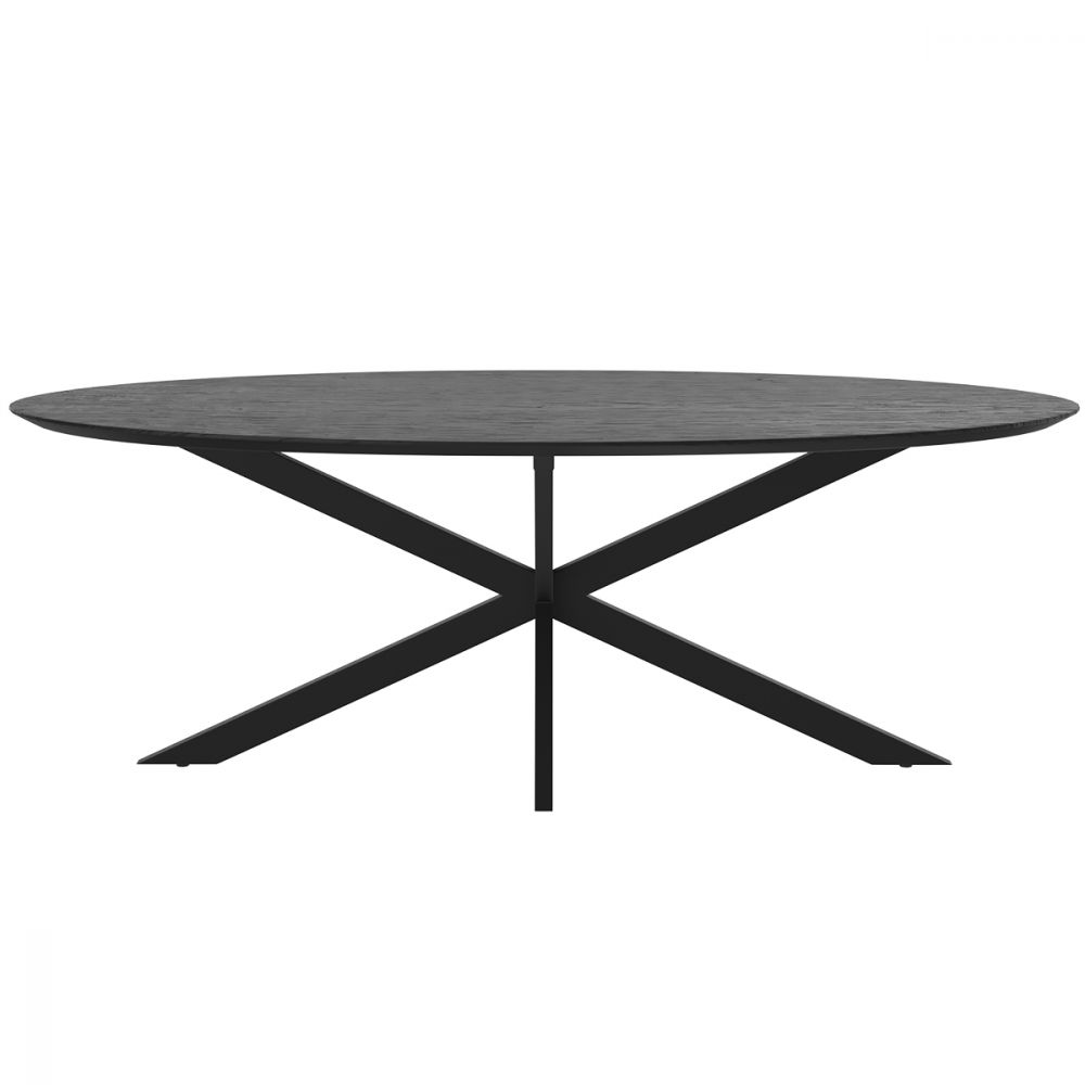 acheter table ovale en bois noir teinte sparo