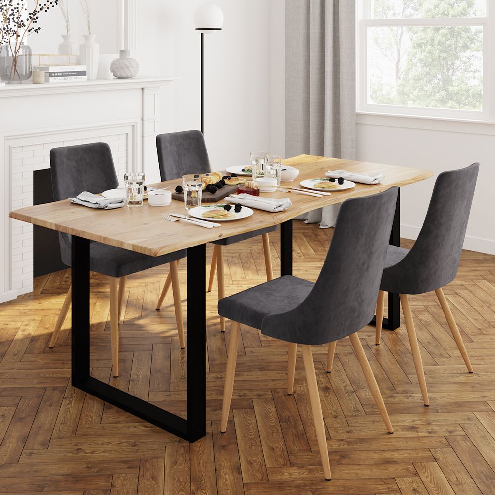 acheter table rectangulaire 200 cm bois acacia acier