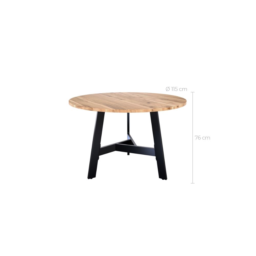 acheter table ronde bois acacia et_m_tal 115 cm