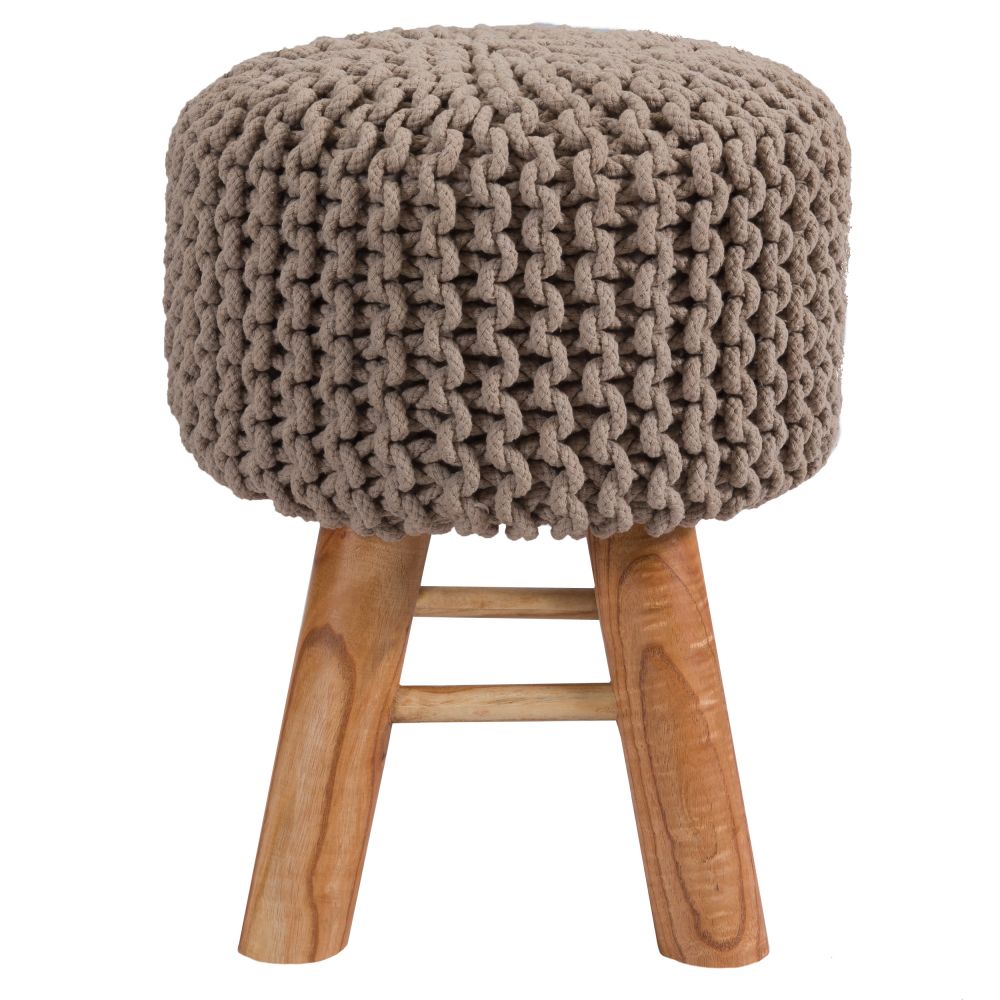 acheter tabouret scandinave taupe tricot