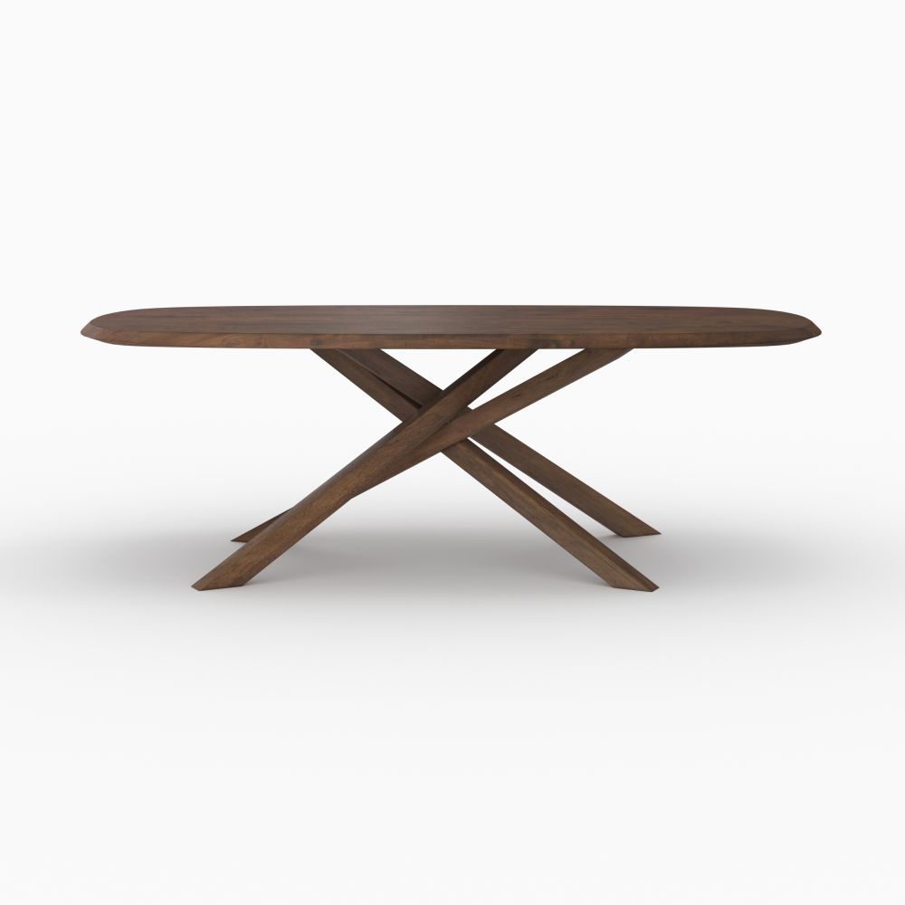 aladin table en bois d hevea massif fonce 8 places