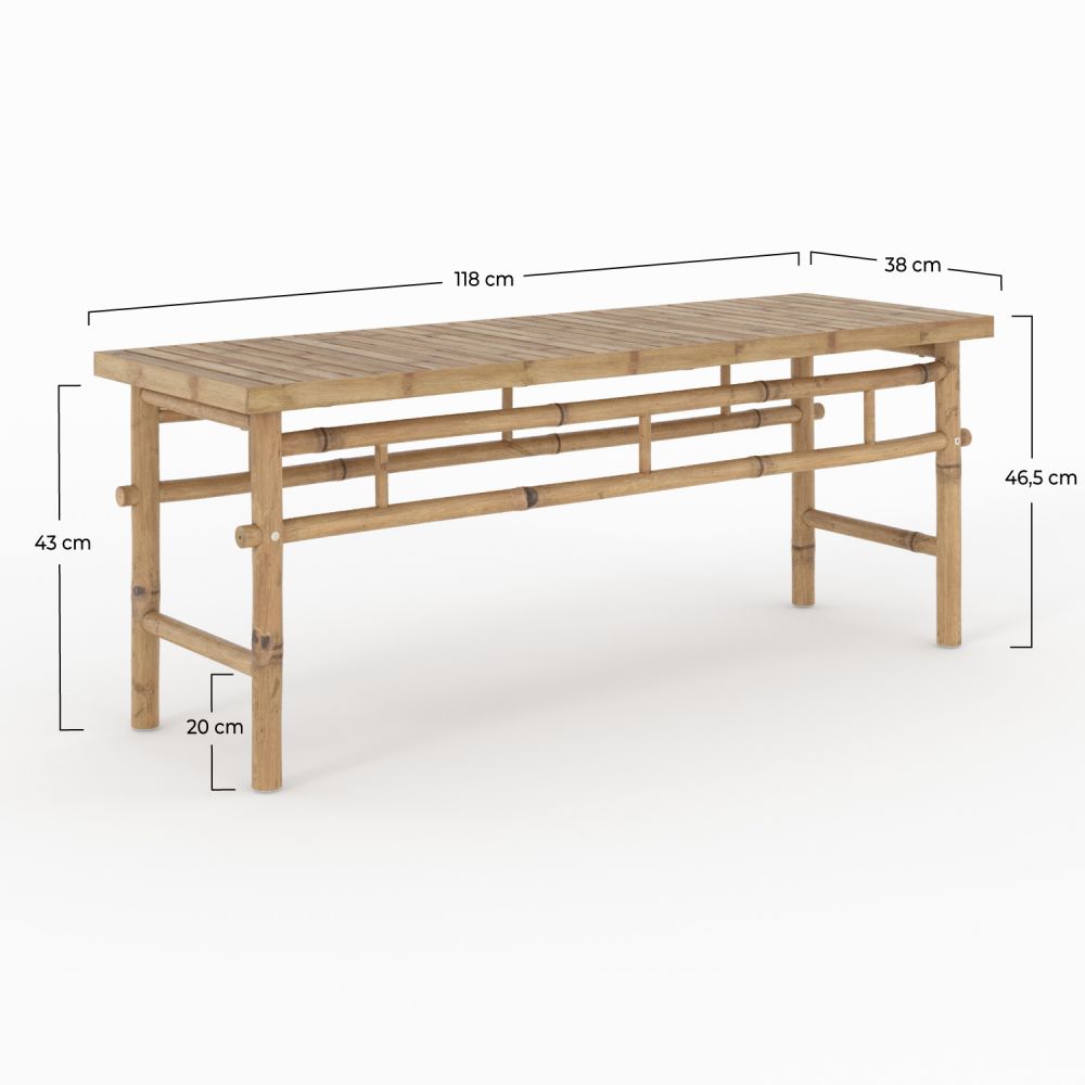 banc jardin 2 places vadella bambou