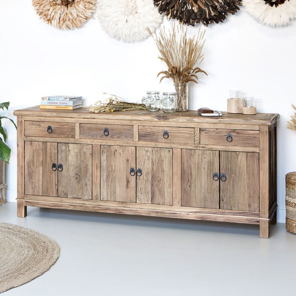 buffet en bois d orme mastic rendez vous deco