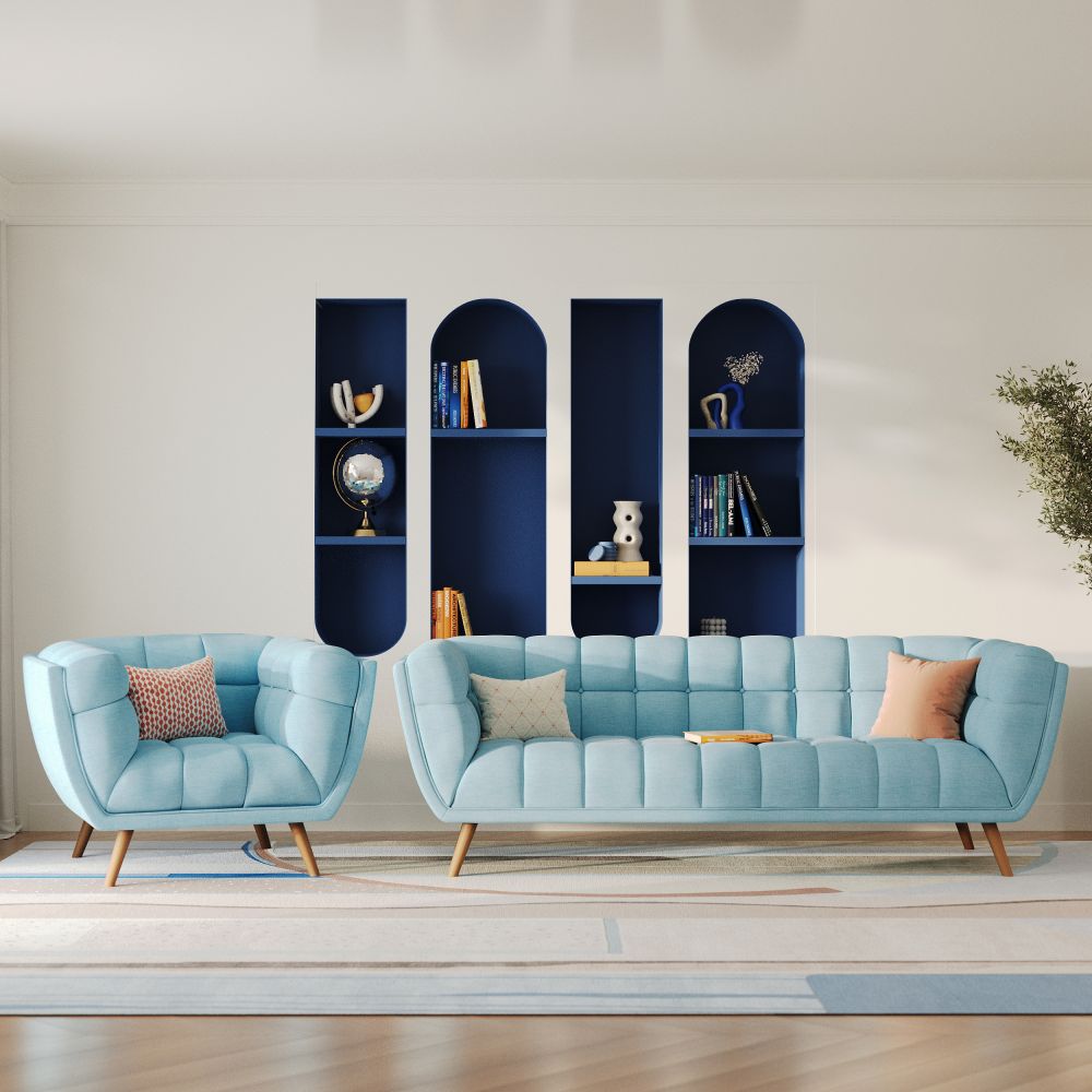 canape bleu clair carmen 3 personnes rdv deco