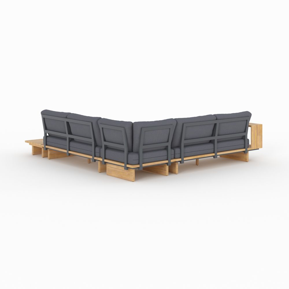 canape d angle de jardin seya bois tissu gris 4 places