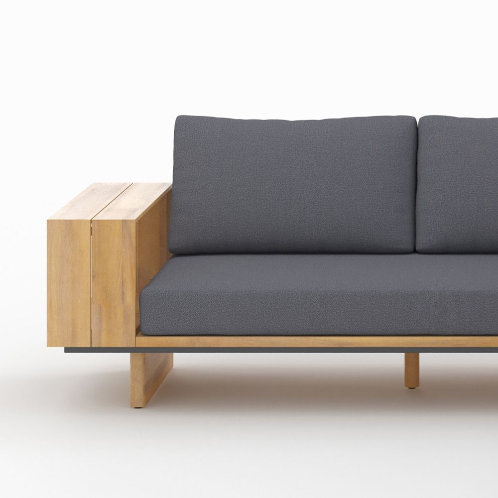 canape d angle jardin seya bois tissu gris 4 places