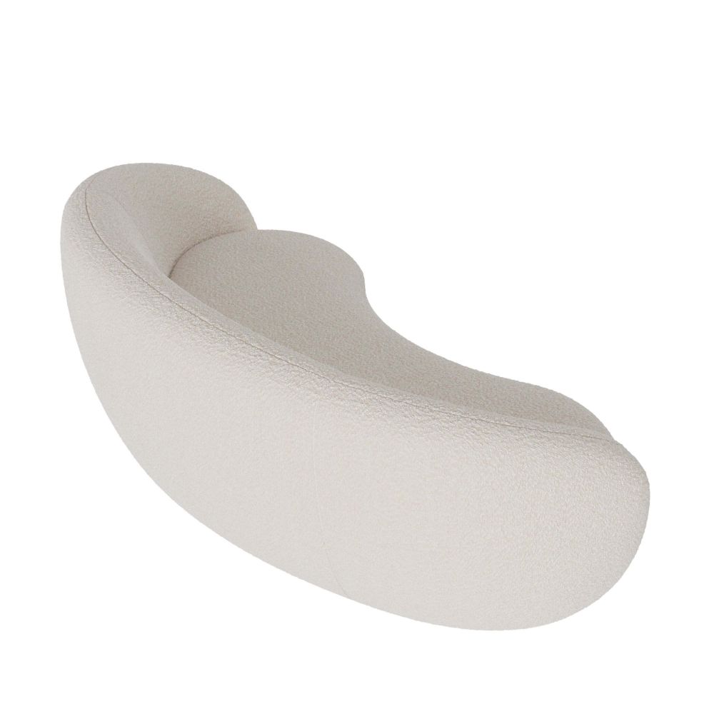 canape nova 3 plazas en tejido boucle blanco