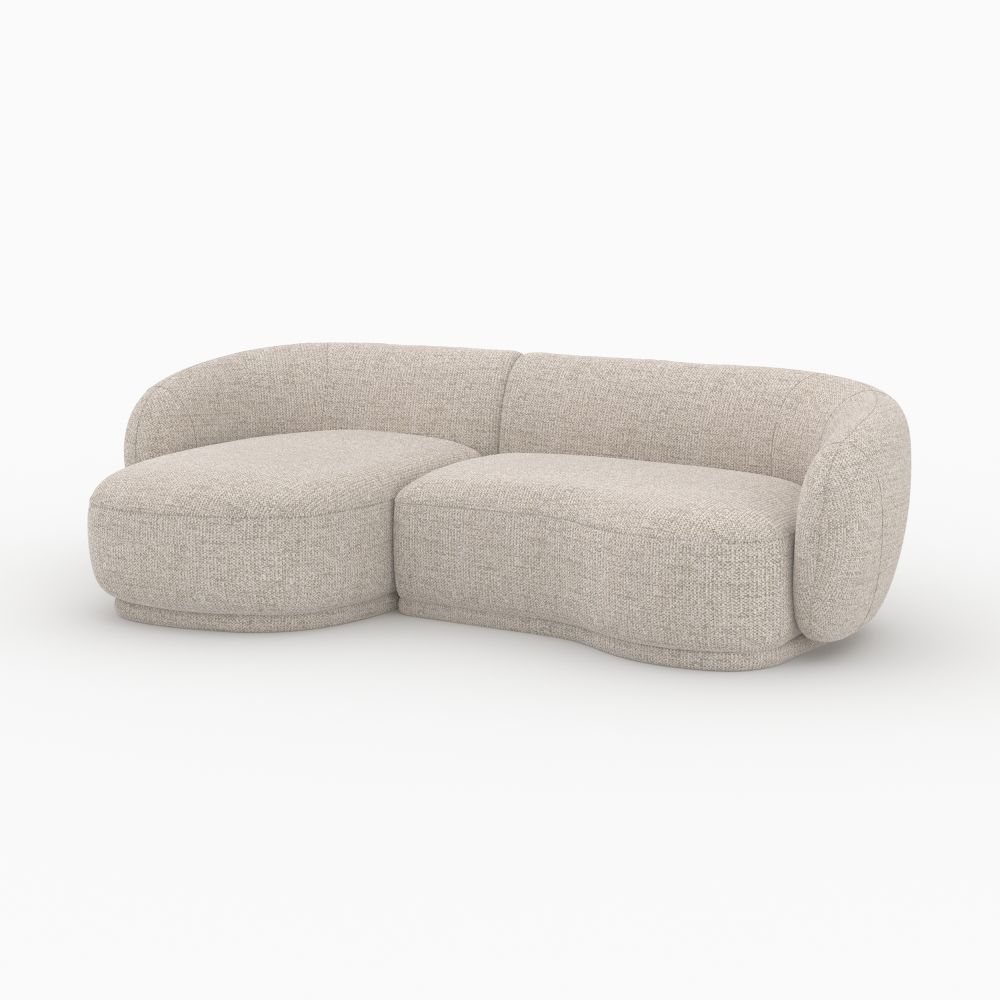 canape nova 4 places angle modulable tissu beige chine