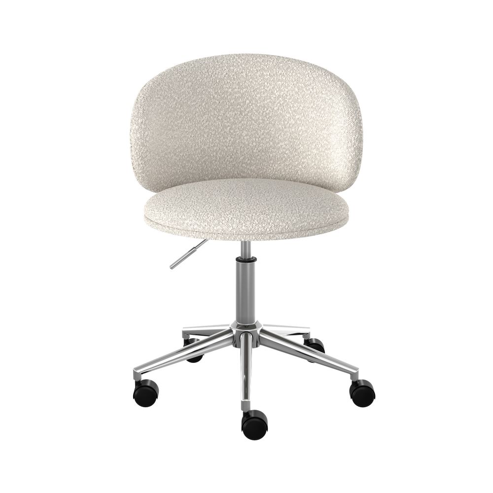 chaise aurore de bureau tissu boucle blanc pivotante reglable_1