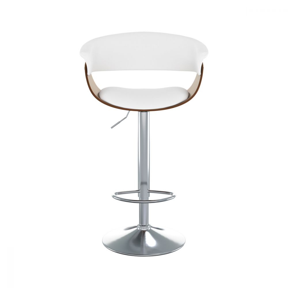 chaise basile en cuir synthetique blanc avec accoudoirs basile