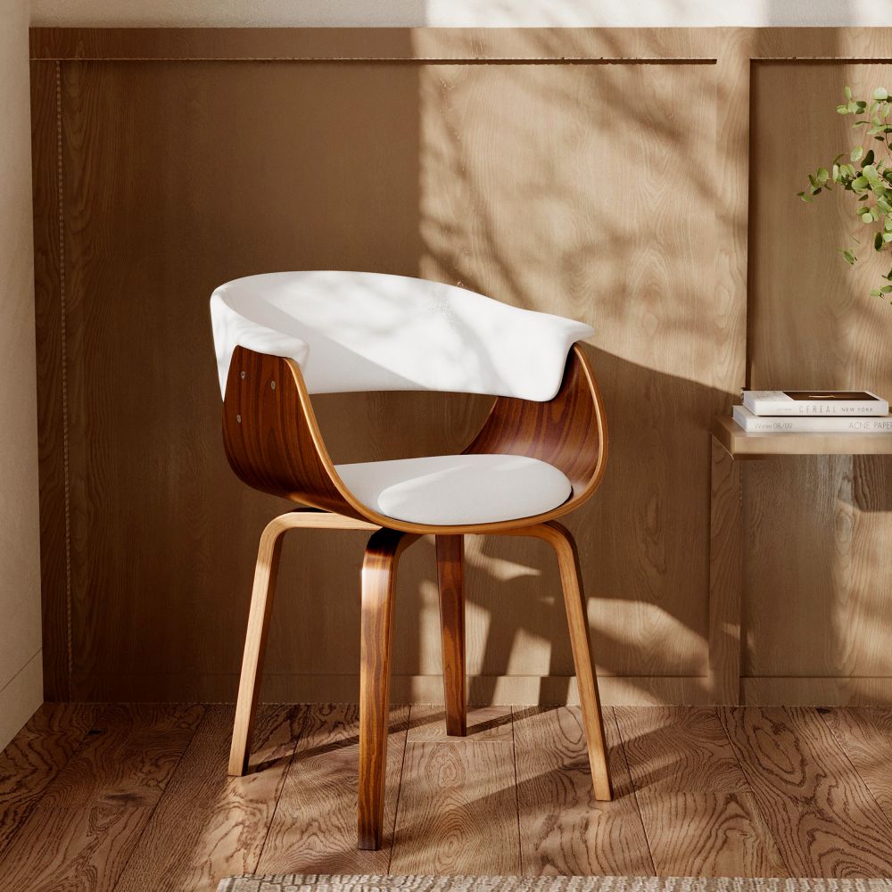 silla piada blanca pu wood