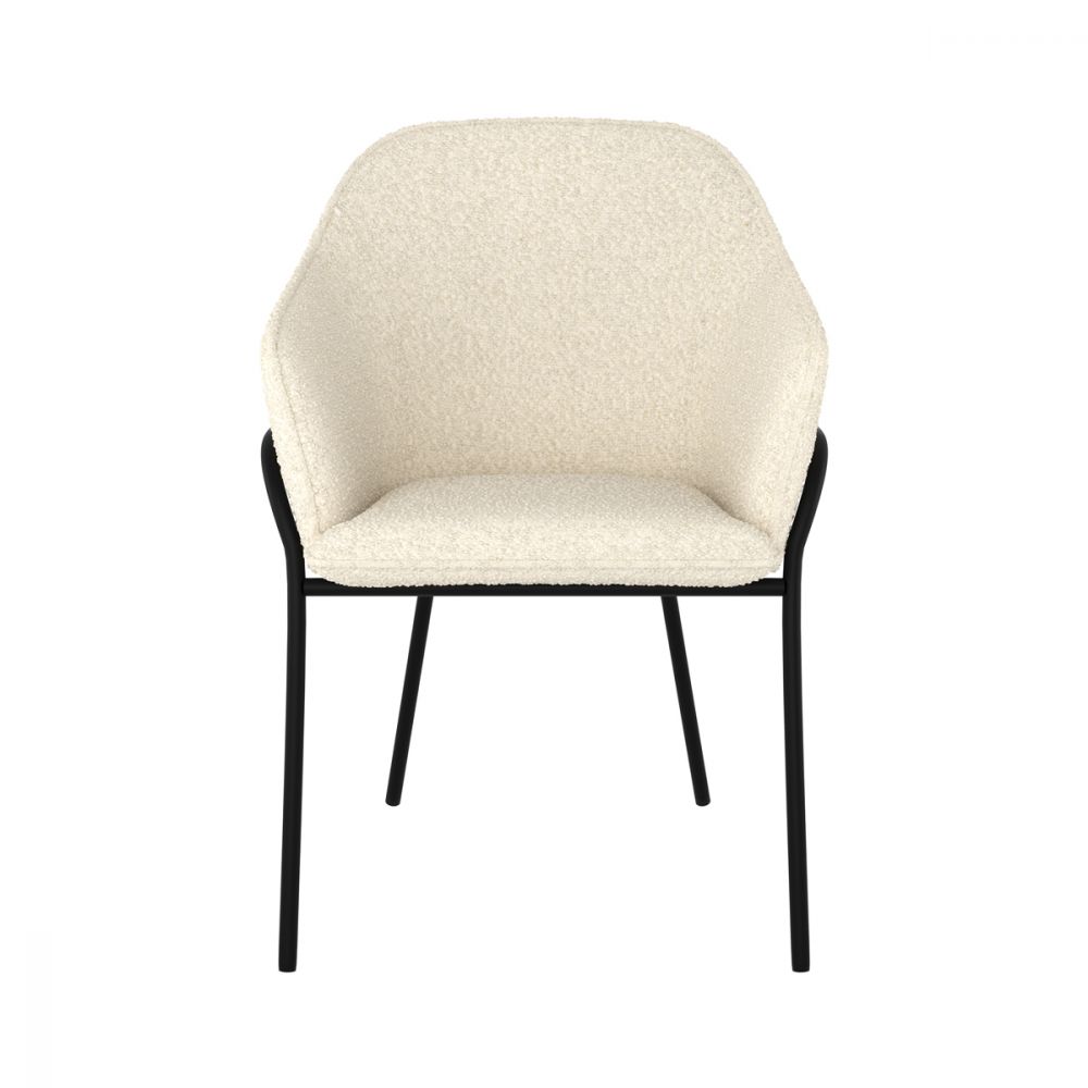 chaise blanche toscane effet laine bouclette