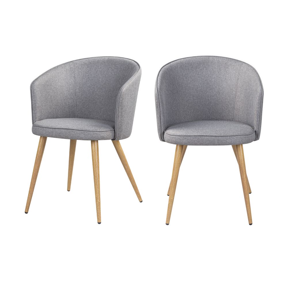 chaise chiara gris clair pieds effet bois