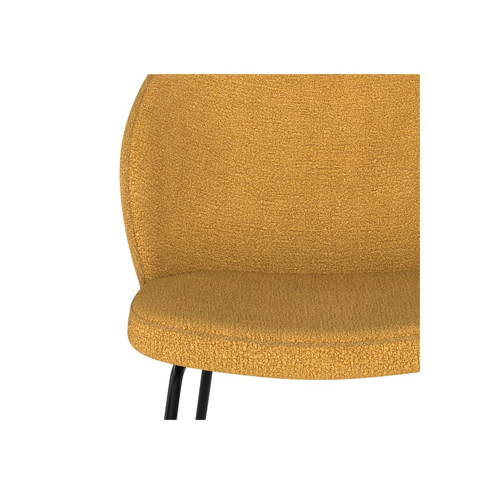 chaise confort jaune bouclette en tissu groom