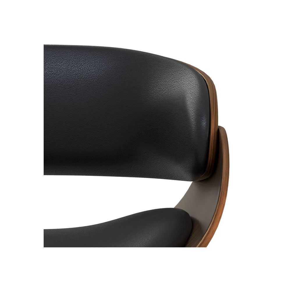 chaise confortable en cuir synthetique noir polo