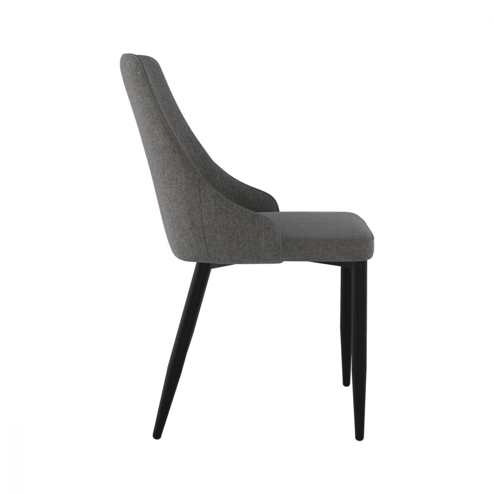 chaise confortable en tissu et metal noir pipo