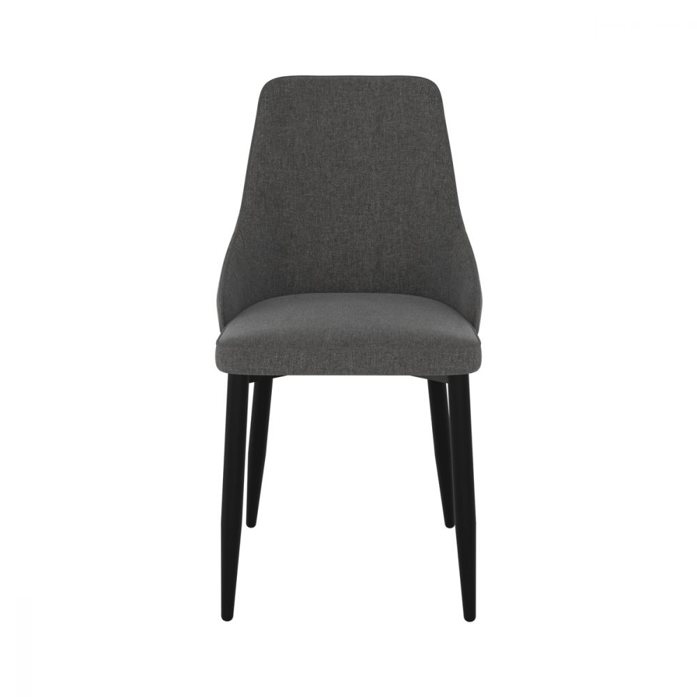 chaise confortable en tissu gris fonce pipo