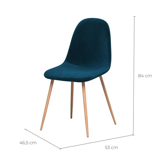 chaise confortable en velours bleu fredrik