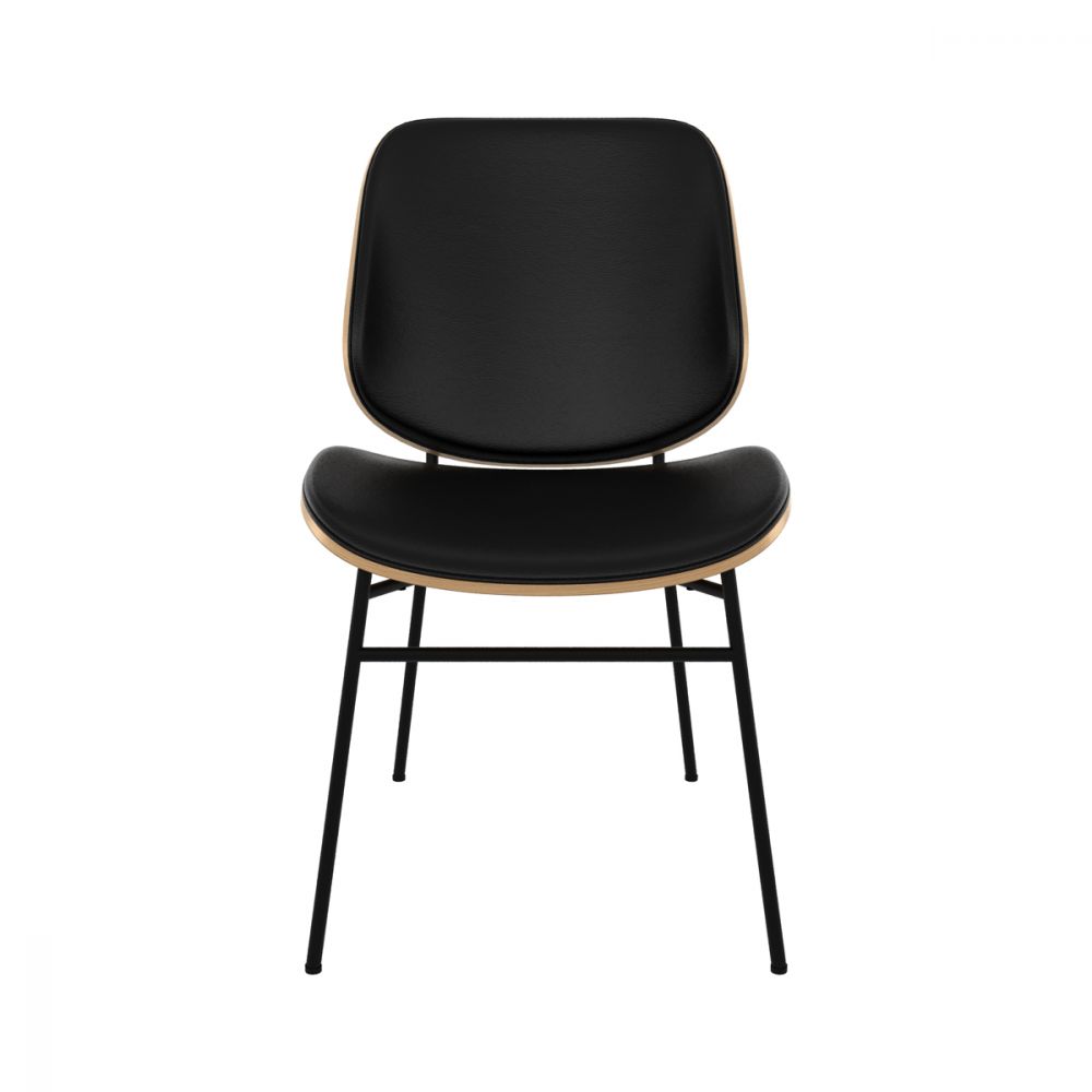 chaise confortable noir et bois clair hector