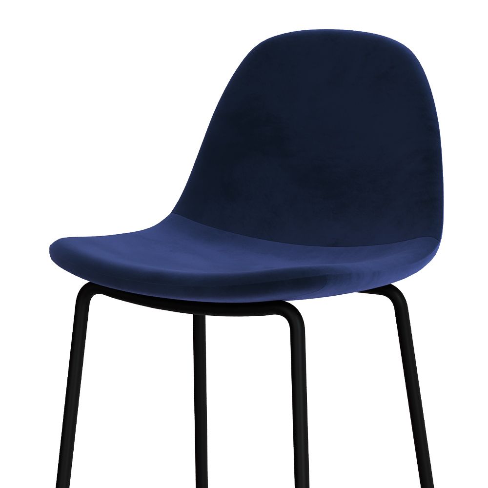 chaise de bar 65cm henrik velours bleu mi hauteur
                            