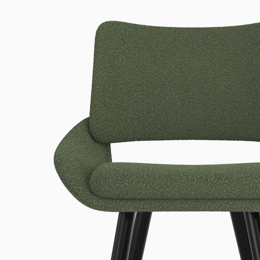 chaise de bar alfy en tissu boucle vert 66 cm lot de 2