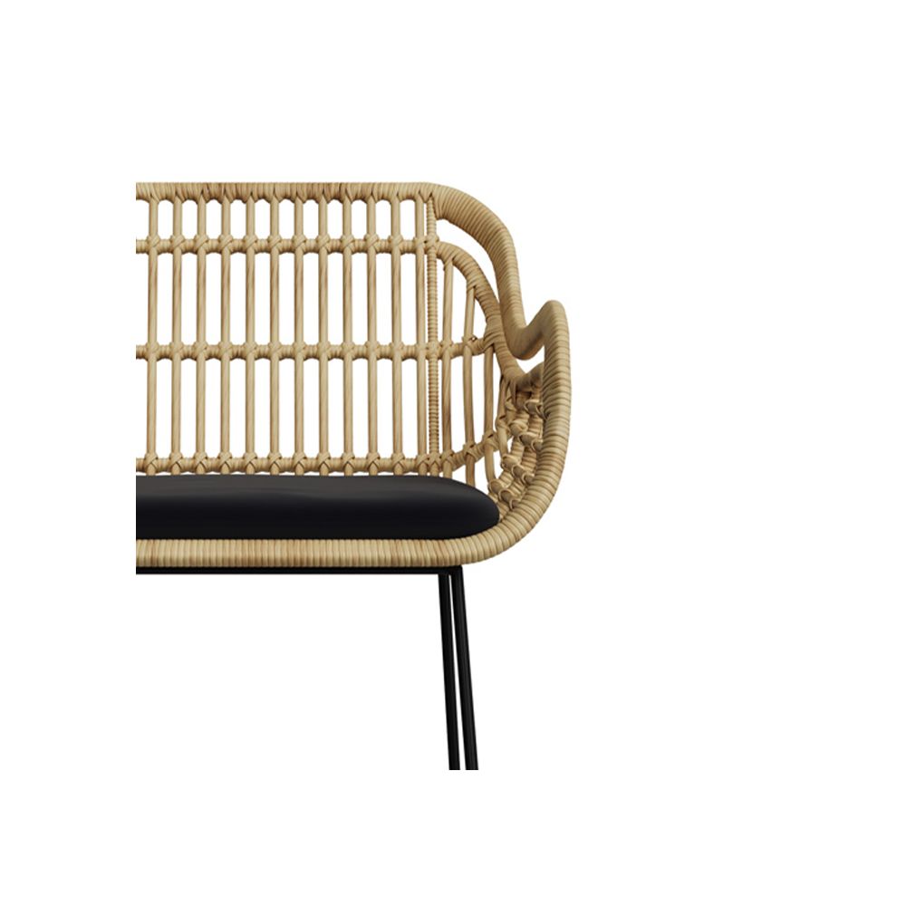 chaise de bar chiloe 71 cm en rotin naturel et pieds en metal