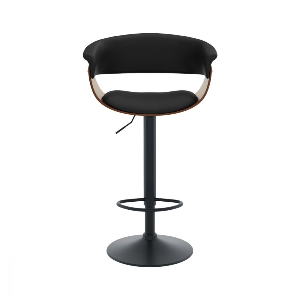 chaise de bar en cuir synthetique noir basile