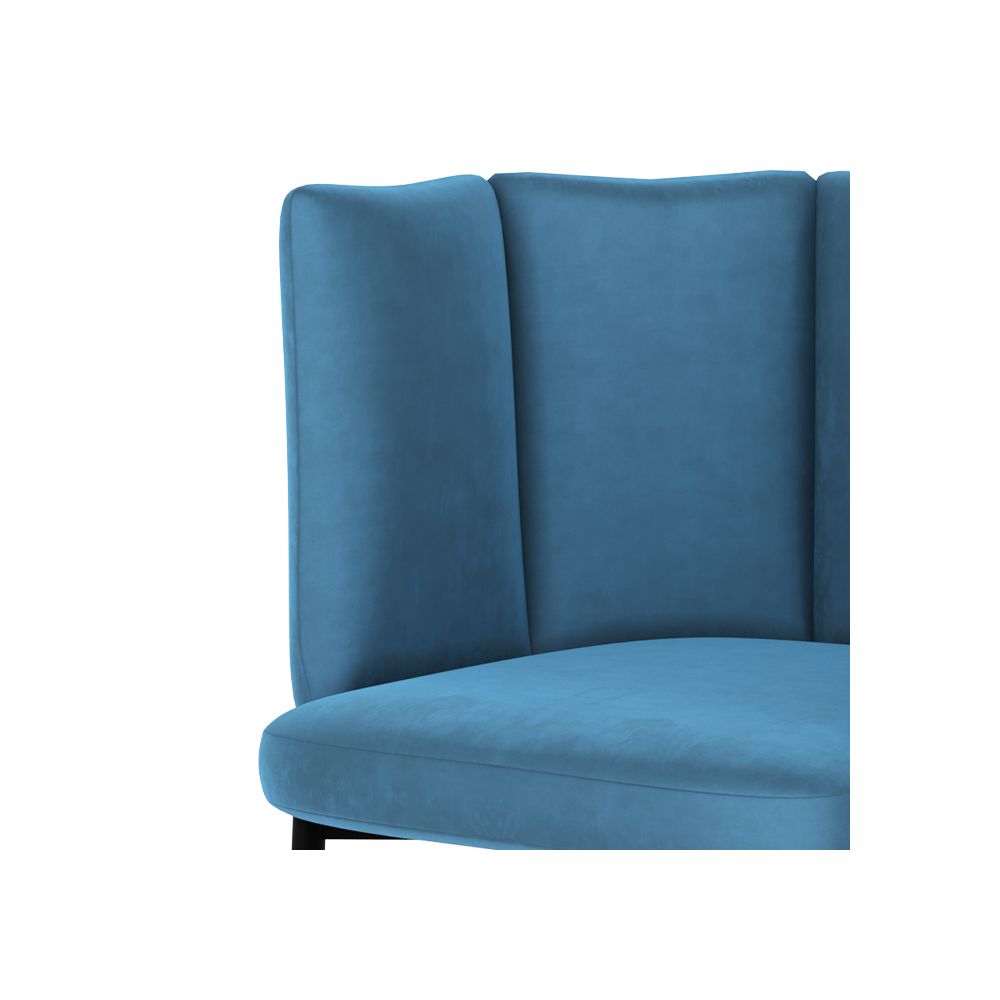 chaise de bar en velours bleu et pieds en metal 65 cm rosy