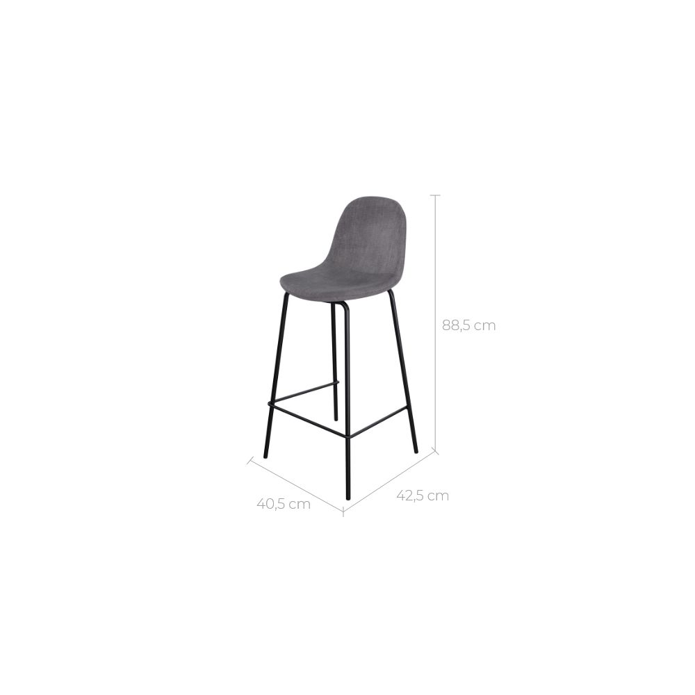 chaise de bar gris tissu pour ilot central
