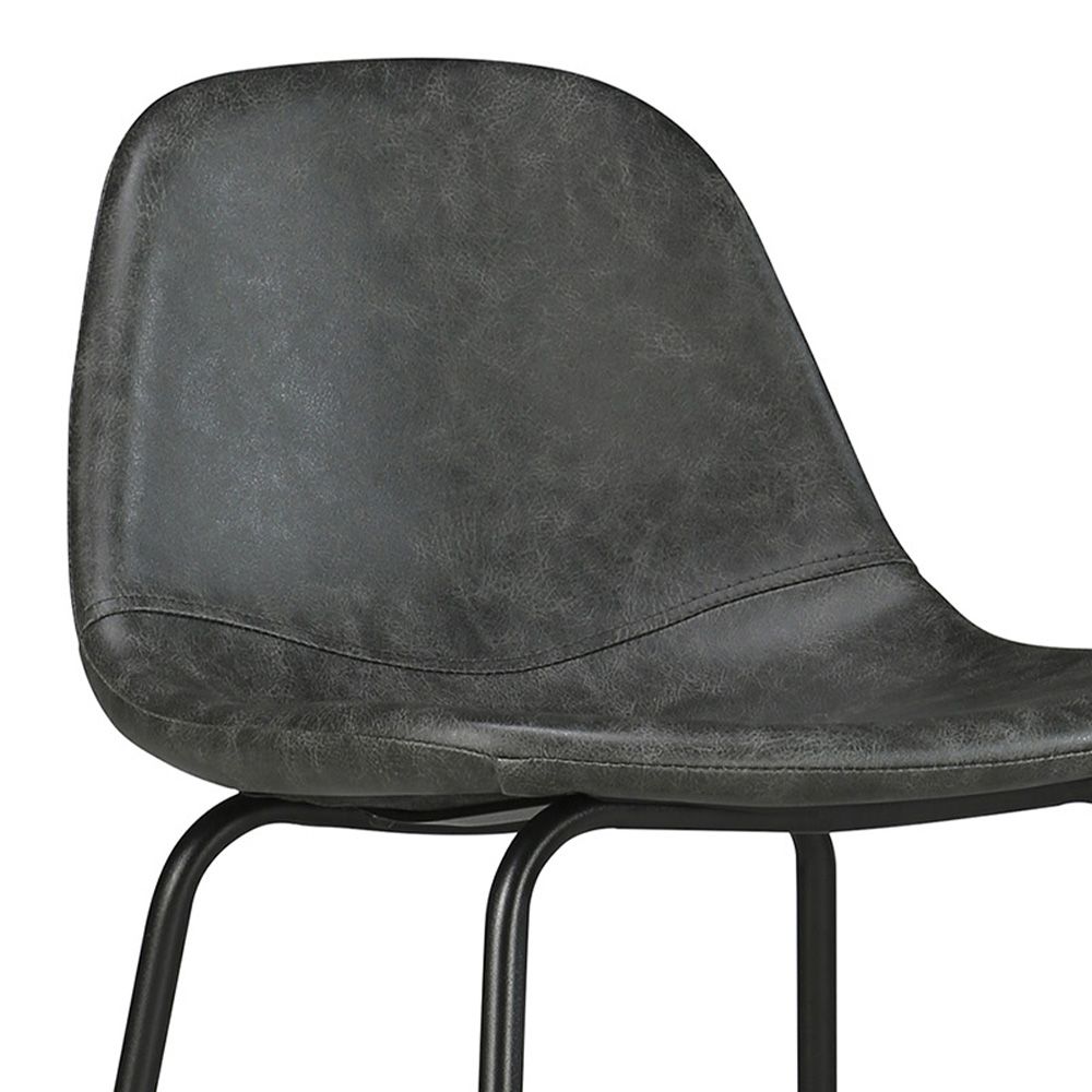 chaise de bar mi hauteur 65 cm cuir synthetique gris noir vendue a l unite henrik