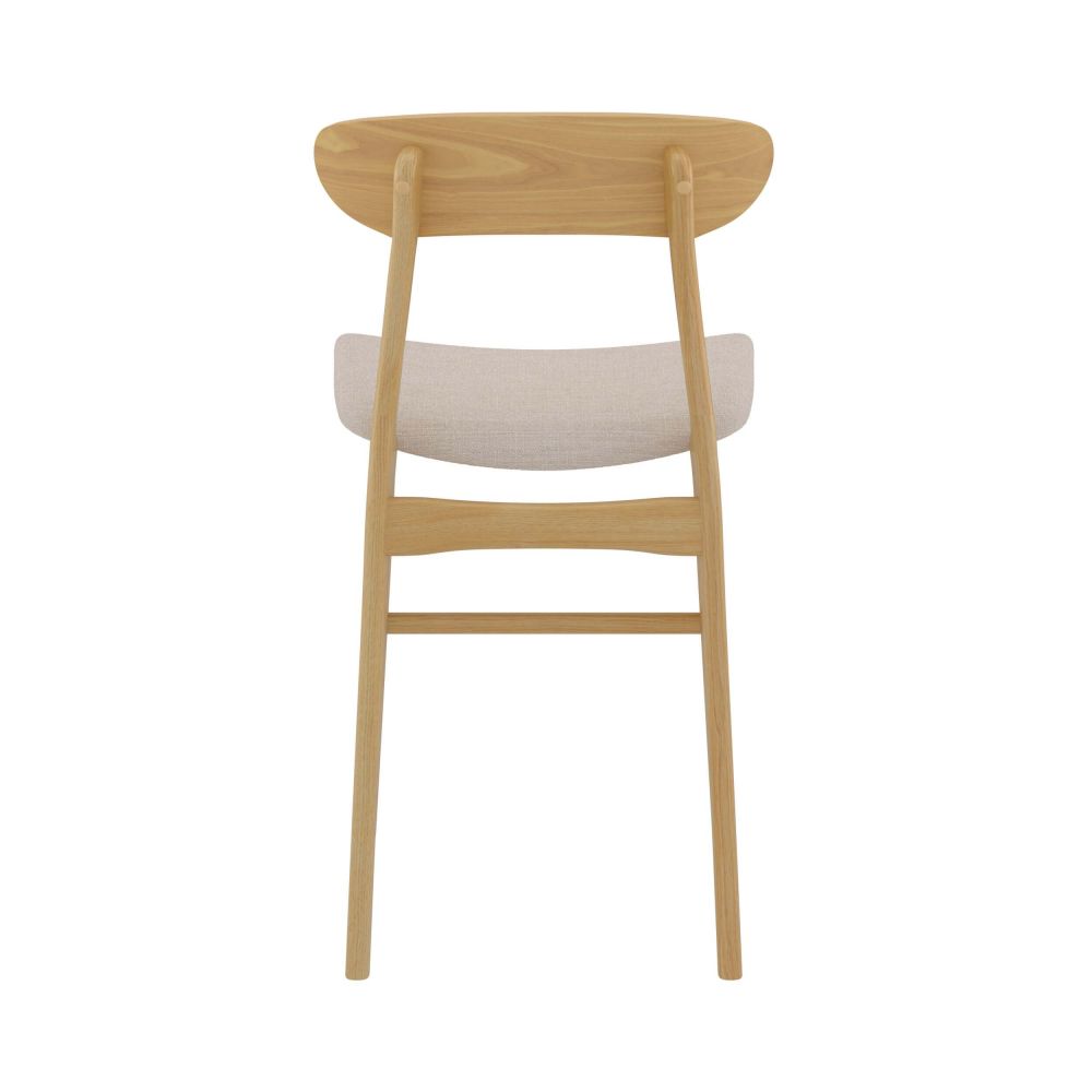 chaise de bar mi hauteur lana en tissu beige et bois lot de 2