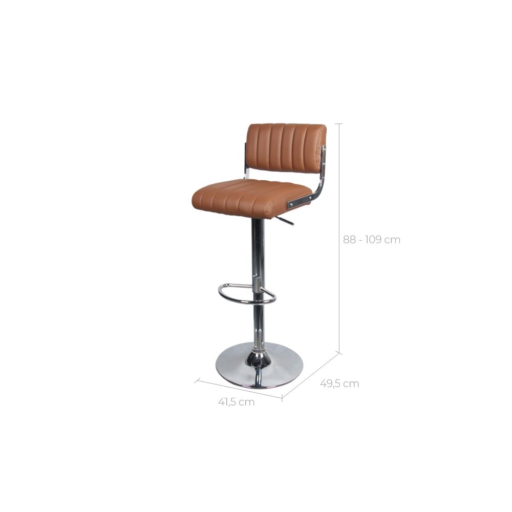 chaise de bar reglable hauteur synthetique marron houston