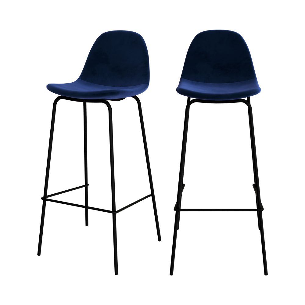 henrik chaise de bar velours bleu fonce 75cm
                            
