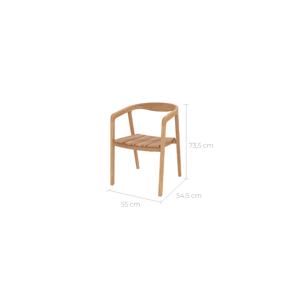 chaise de jardin kora en bois de teck clair