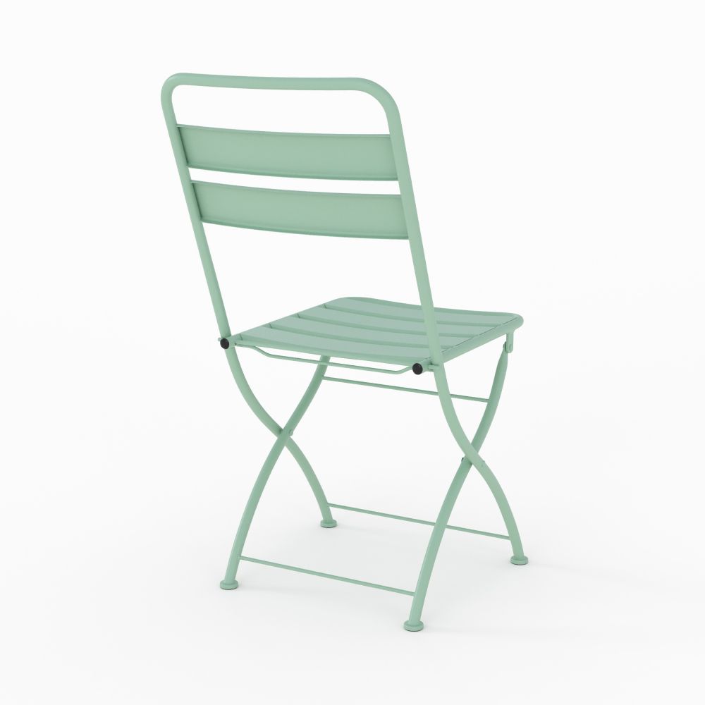 chaise de jardin pliante yumi en metal vert lot de 2