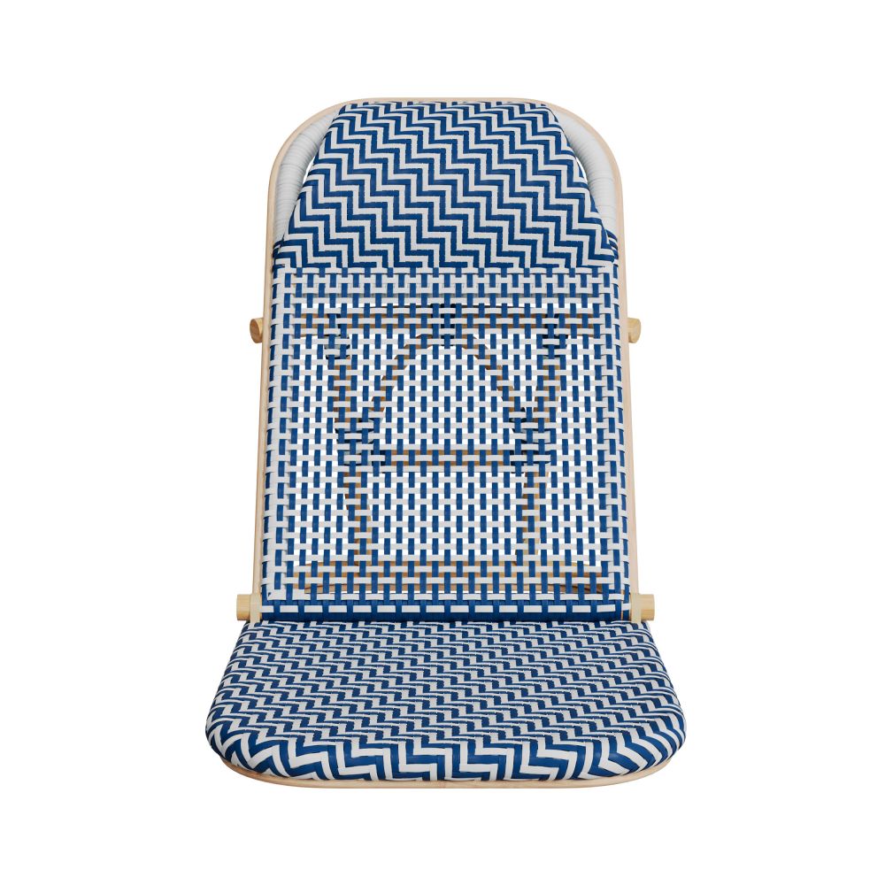 chaise de plage favignana pliable bleu marine tissage synth_tique