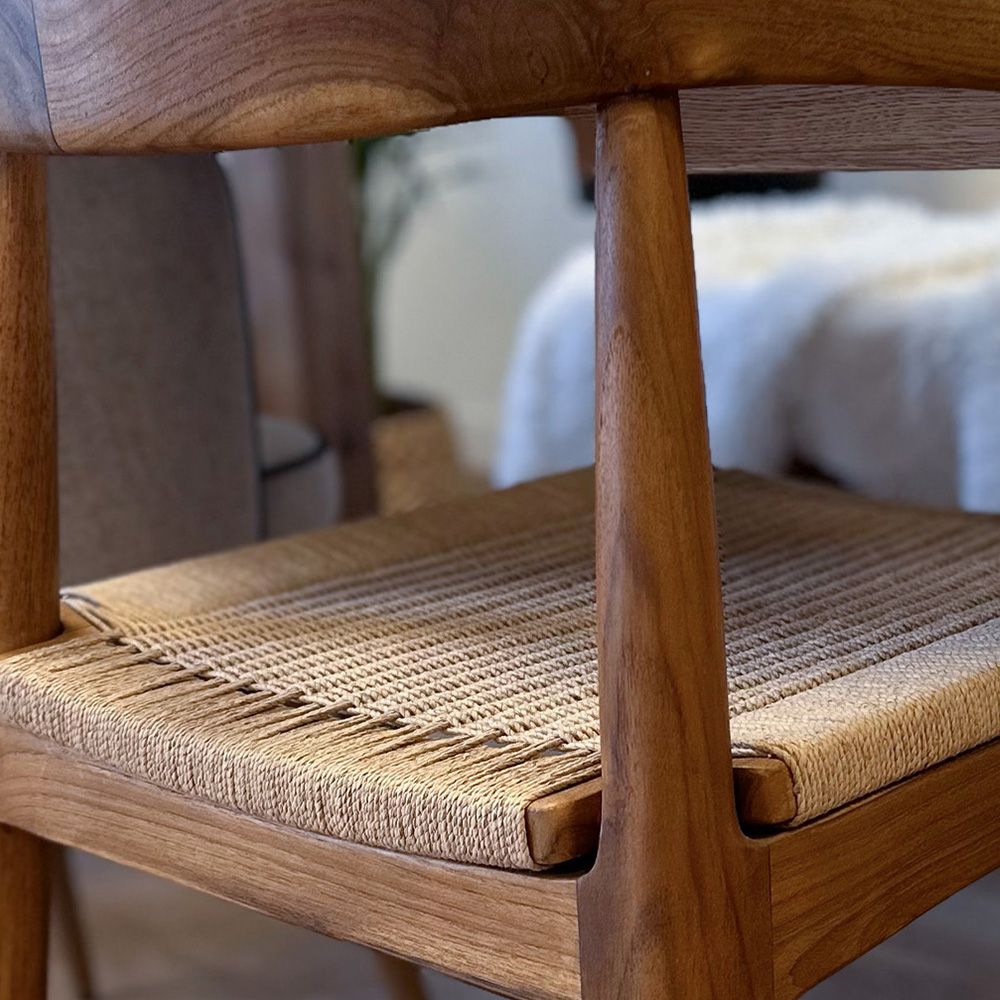 chaise en bois de teck et cordage java ambiance zoom