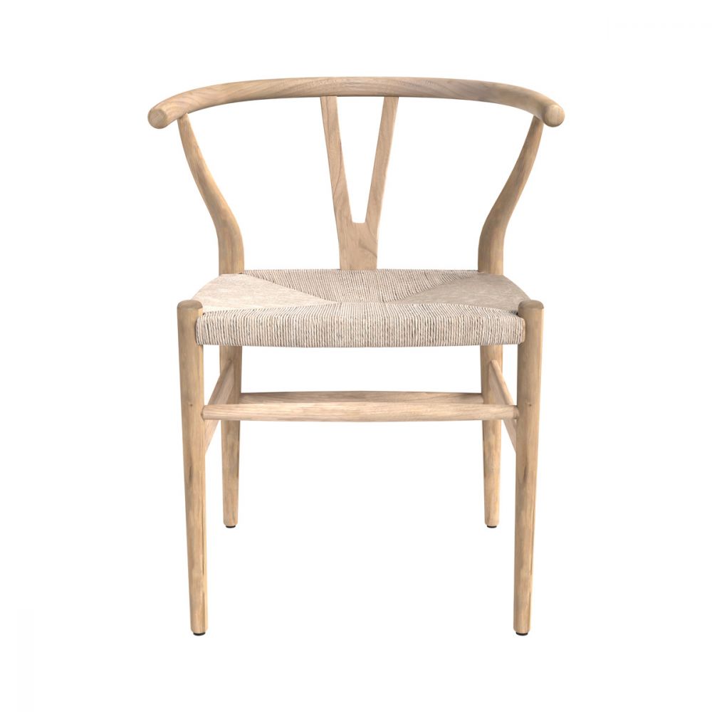 chaise en bois de teck et papier tresse riva