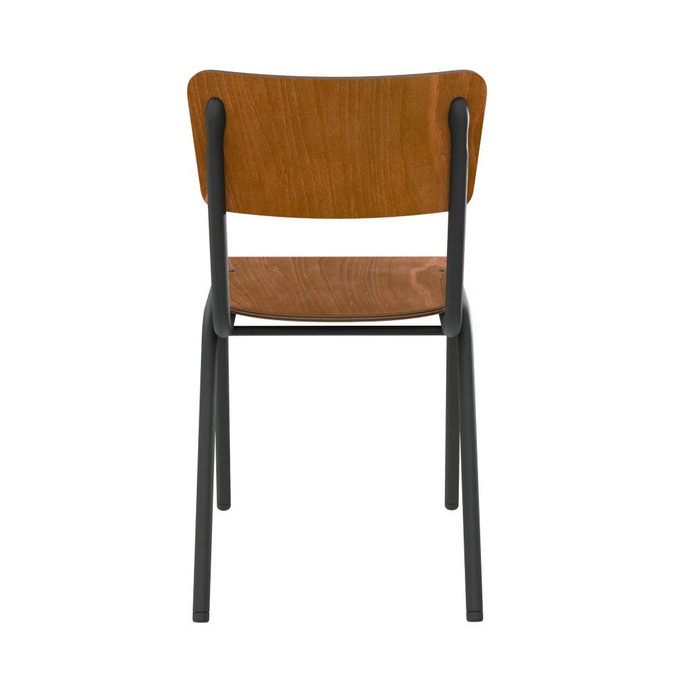chaise en bois fonce lot 2 pieds noirs clem_1