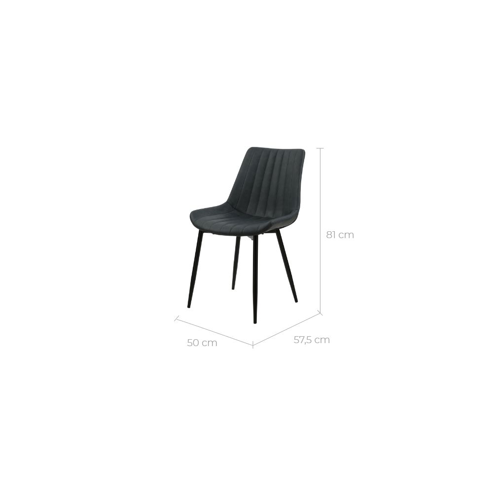 chaise en cuir synthetique noire lot de 2 killi