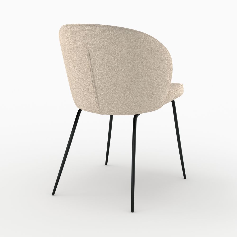 chaise en tissu boucle beige pieds noirs groom rdv deco
