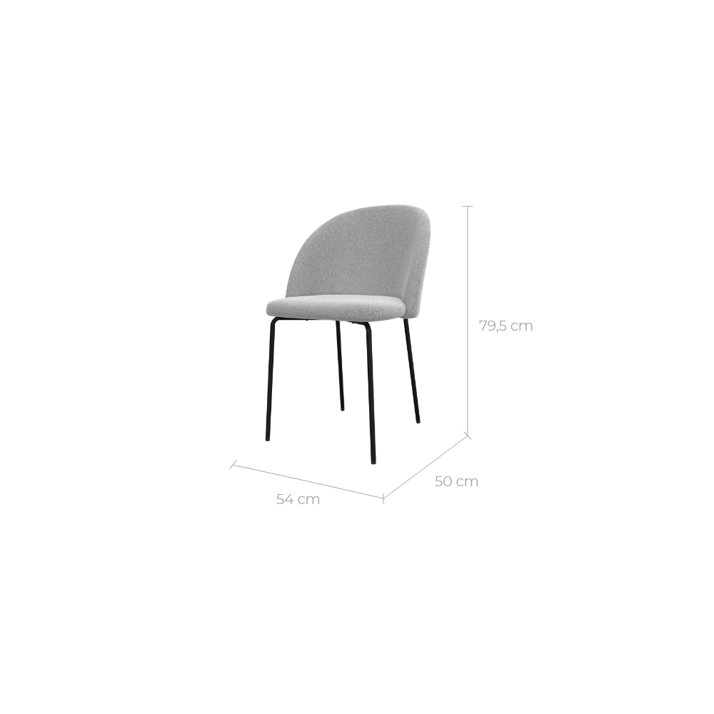 chaise en tissu chine gris clair karl