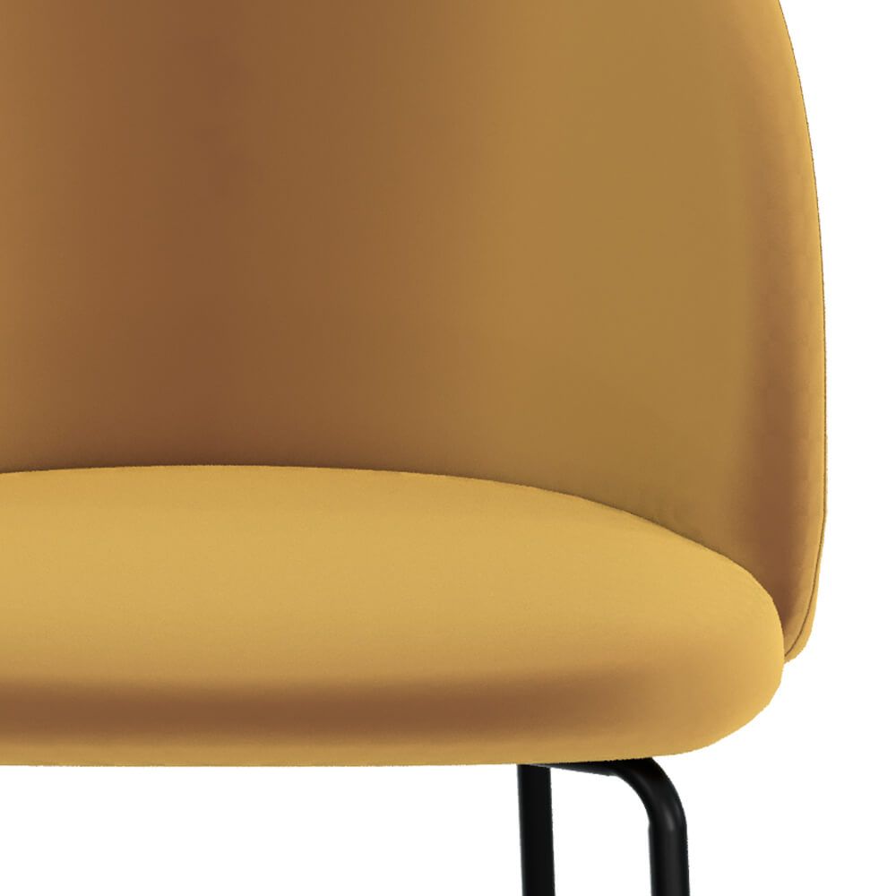 chaise en velours jaune karl lot de 2