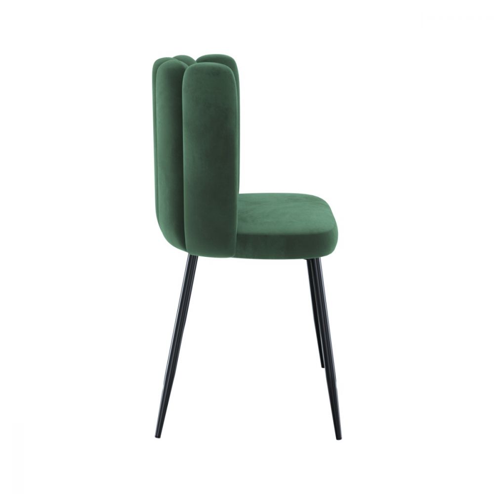 chaise en velours vert et pieds en m_tal lot de 2 rosy