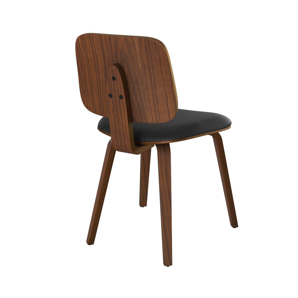 chaise flow en bois de noyer tissu noir