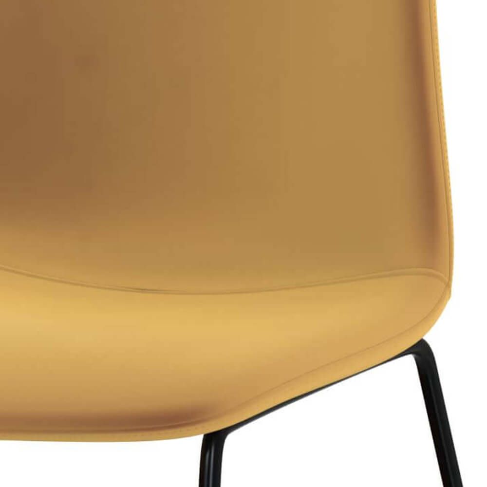 chaise gaspard en velours jaune lot de 2 pieds noirs