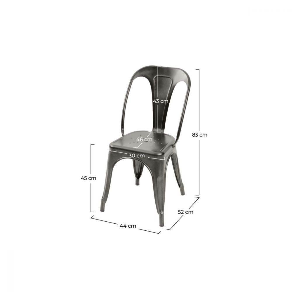 chaise indus gris anthracite lot de 2